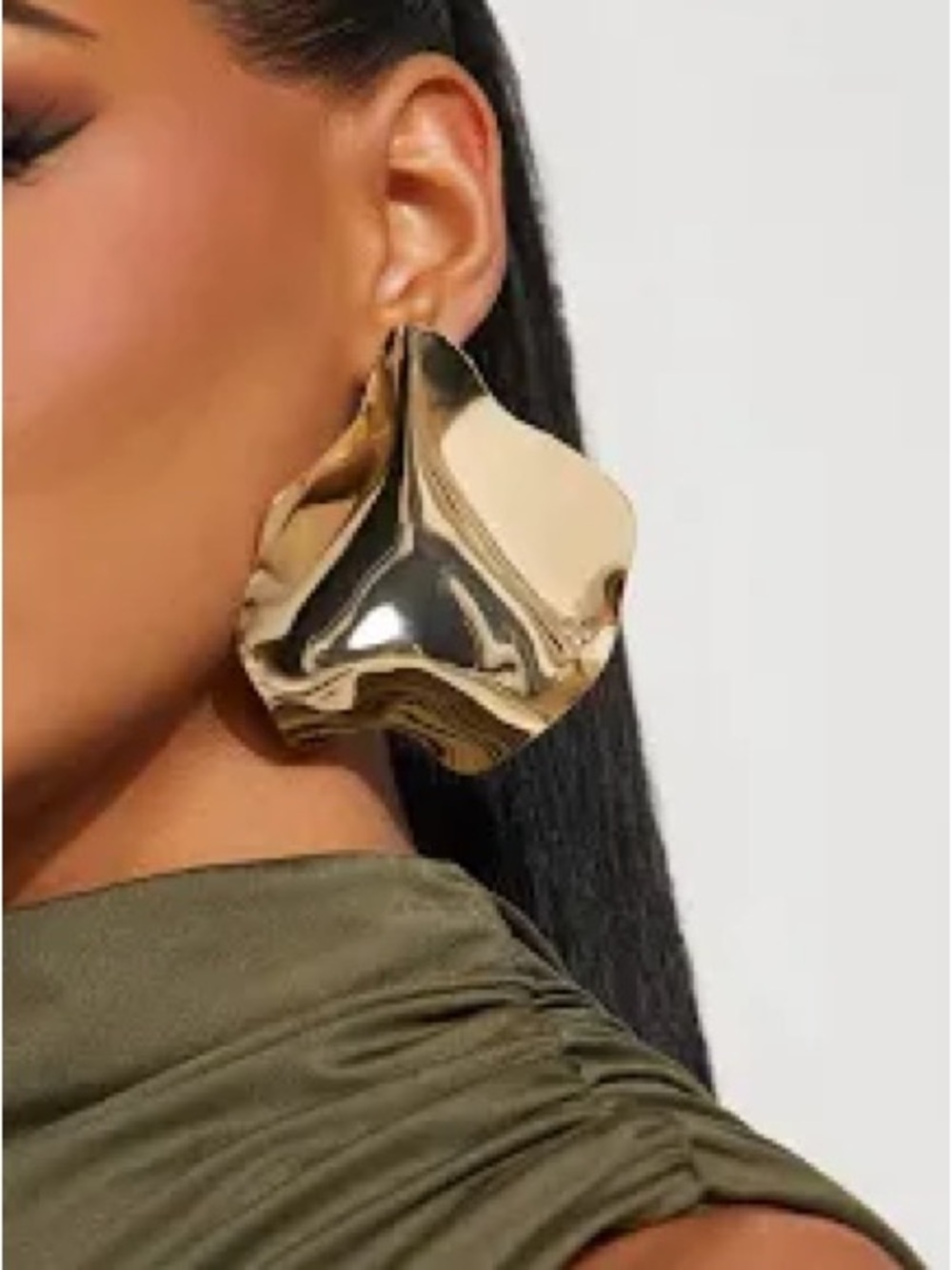 Gold Sculptural Statement Drop Earrings - Women Jewelry